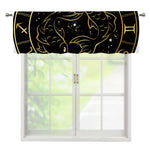 Gold And Black Pisces Sign Print Window Valance