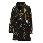 Gold And Black Pisces Sign Print Women's Bathrobe