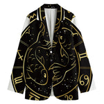 Gold And Black Pisces Sign Print Women's Blazer