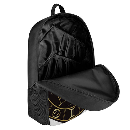 Gold And Black Sagittarius Sign Print 17 Inch Backpack