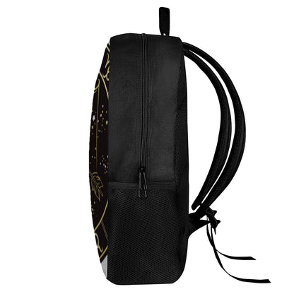 Gold And Black Sagittarius Sign Print 17 Inch Backpack