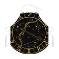 Gold And Black Sagittarius Sign Print Adjustable Apron