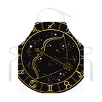 Gold And Black Sagittarius Sign Print Adjustable Apron