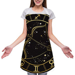 Gold And Black Sagittarius Sign Print Adjustable Apron