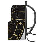Gold And Black Sagittarius Sign Print Backpack