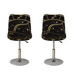 Gold And Black Sagittarius Sign Print Bar Stool Covers