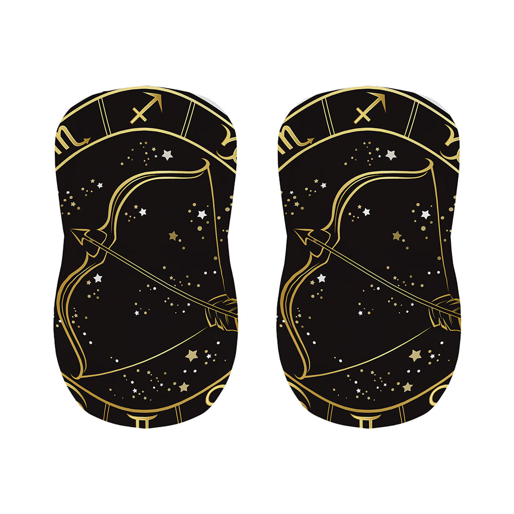 Gold And Black Sagittarius Sign Print Bar Stool Covers