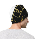 Gold And Black Sagittarius Sign Print Beanie