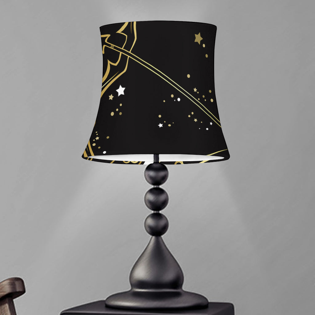 Gold And Black Sagittarius Sign Print Bell Lamp Shade