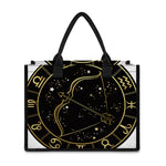 Gold And Black Sagittarius Sign Print Canvas Tote Bag