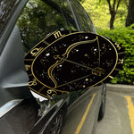 Gold And Black Sagittarius Sign Print Car Side Mirror Covers