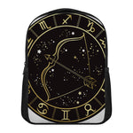 Gold And Black Sagittarius Sign Print Casual Backpack