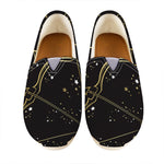 Gold And Black Sagittarius Sign Print Casual Shoes