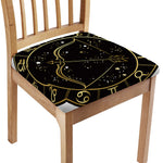 Gold And Black Sagittarius Sign Print Chair Cushion Cover