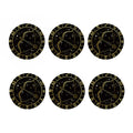 Gold And Black Sagittarius Sign Print Coaster Set