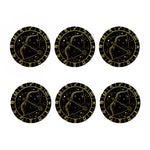 Gold And Black Sagittarius Sign Print Coaster Set