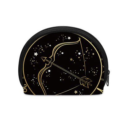 Gold And Black Sagittarius Sign Print Coin Purse