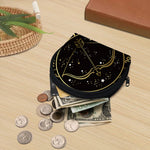 Gold And Black Sagittarius Sign Print Coin Purse