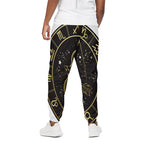 Gold And Black Sagittarius Sign Print Cotton Pants