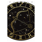 Gold And Black Sagittarius Sign Print Curtain