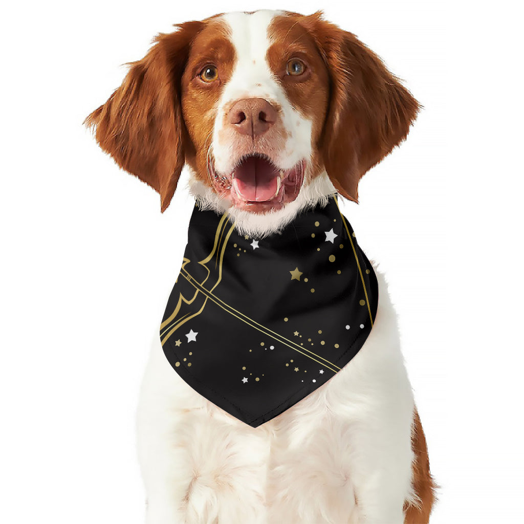 Gold And Black Sagittarius Sign Print Dog Bandana