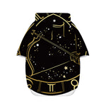 Gold And Black Sagittarius Sign Print Dog Zip Up Hoodie