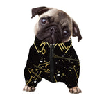 Gold And Black Sagittarius Sign Print Dog Zip Up Jacket