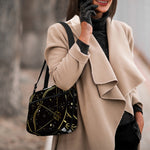 Gold And Black Sagittarius Sign Print Double Strap Bible Bag