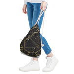 Gold And Black Sagittarius Sign Print Drawstring Bag