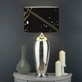 Gold And Black Sagittarius Sign Print Drum Lamp Shade