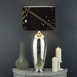 Gold And Black Sagittarius Sign Print Drum Lamp Shade