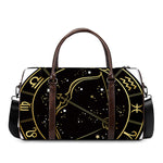 Gold And Black Sagittarius Sign Print Duffle Bag