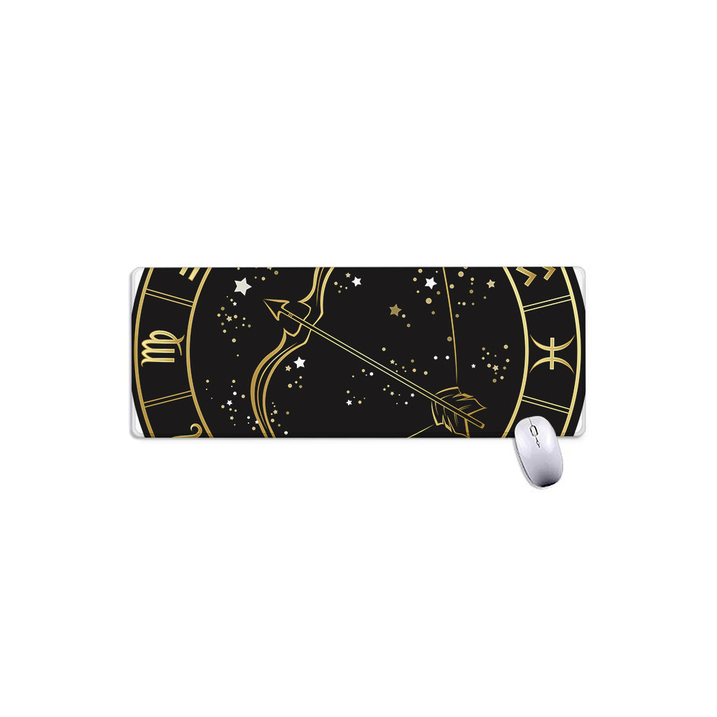 Gold And Black Sagittarius Sign Print Extended Mouse Pad