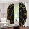 Gold And Black Sagittarius Sign Print Extra Wide Grommet Curtains