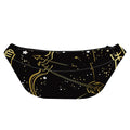 Gold And Black Sagittarius Sign Print Fanny Pack