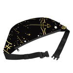 Gold And Black Sagittarius Sign Print Fanny Pack