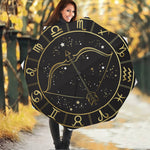 Gold And Black Sagittarius Sign Print Foldable Umbrella