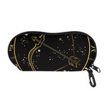Gold And Black Sagittarius Sign Print Glasses Case