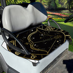 Gold And Black Sagittarius Sign Print Golf Cart Seat Cover