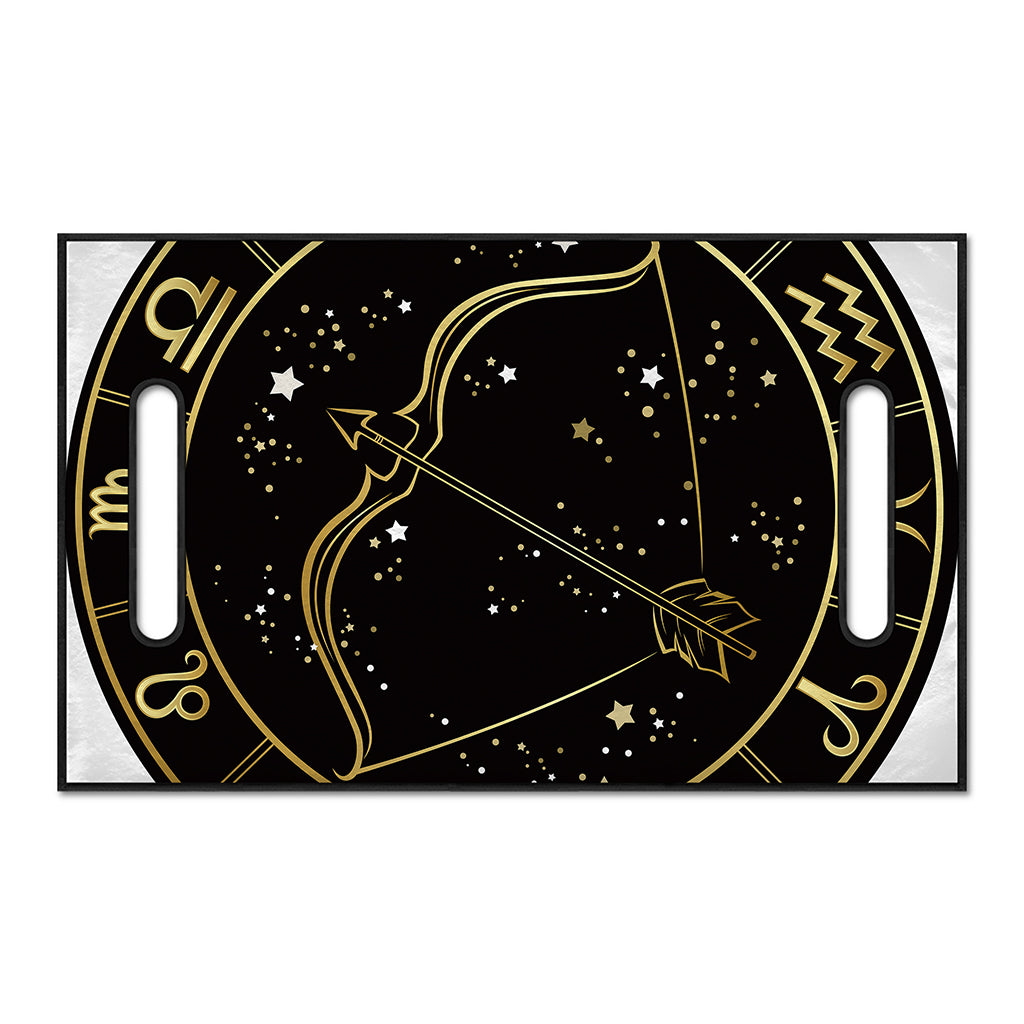 Gold And Black Sagittarius Sign Print Golf Cart Seat Cover