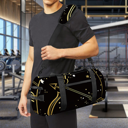 Gold And Black Sagittarius Sign Print Gym Bag