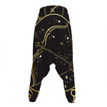 Gold And Black Sagittarius Sign Print Hammer Pants