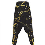 Gold And Black Sagittarius Sign Print Hammer Pants