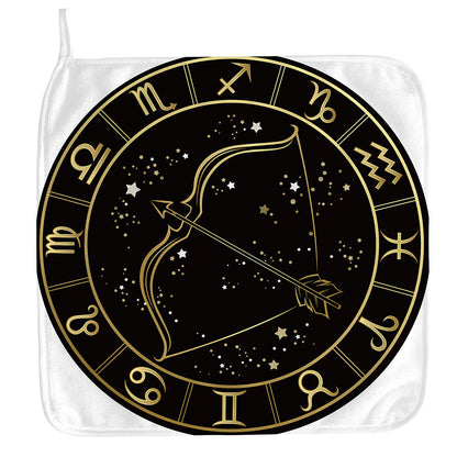 Gold And Black Sagittarius Sign Print Hand Towel