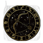 Gold And Black Sagittarius Sign Print Hand Towel