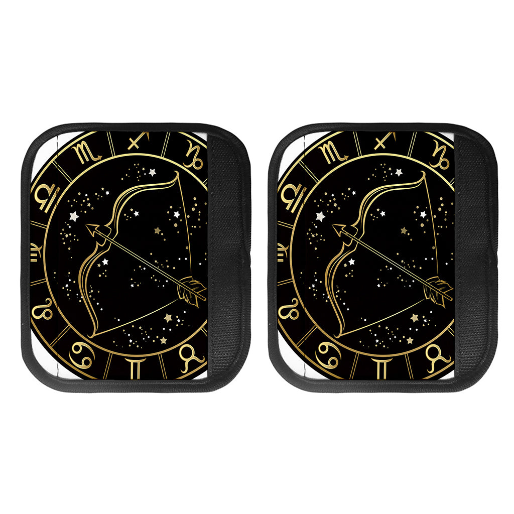 Gold And Black Sagittarius Sign Print Handle Covers