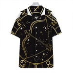 Gold And Black Sagittarius Sign Print Hawaiian Shirt