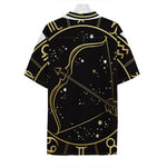 Gold And Black Sagittarius Sign Print Hawaiian Shirt