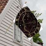 Gold And Black Sagittarius Sign Print House Flag