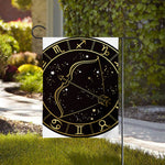 Gold And Black Sagittarius Sign Print House Flag